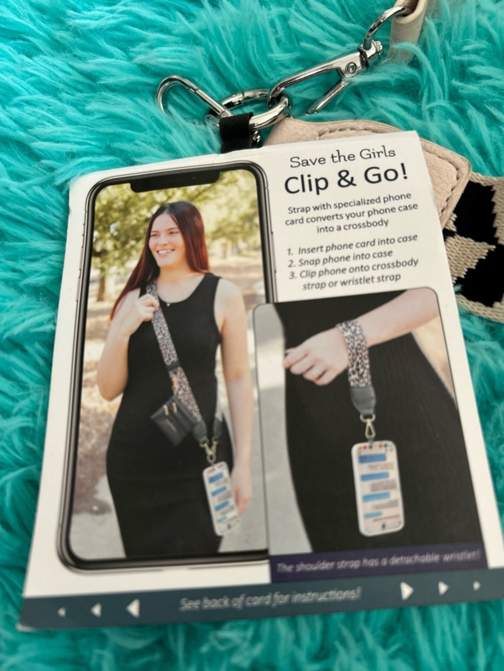 Save the Girls Clip & Go Crossbody Strap and Cream Coin Pouch - Picture 9 of 17